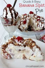 Quick Easy Banana Split Pie Recipe Recipe Banana Split Pie Just Desserts Banana Split