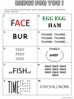 See how many of the following rhymes you can … Printable Brain Teasers