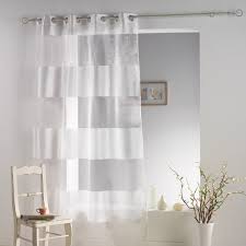 Voilage blanc a oeillets : Voilage A Oeillets Organza Et Soie Blanc Rideau Voilage Store Eminza