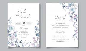 Wedding Invitation Card Set Template With Beautiful Floral Frame In 2021 Wedding Invitation Cards Wedding Invitations Floral Wedding Invitation Card