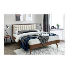 Tête de lit contemporain 160 cm coloris gris lit,coupure automatique de l'alimentation : Lit 160 Bois Massif Et Tissu Capitonne Vintage Madison