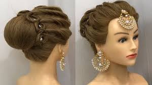 Beautiful Bun Hairstyle With Knots Easy Wedding Bun Hairstyle Video Easy Bun Hairstyles Bun Hairstyles Wedding Bun Hairstyles