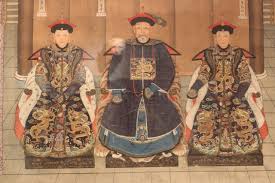 For example, a chinese court painter in the 12th or 13th century (yuan dynasty) may have had his work copied in the 16th century (ming dynasty), and perhaps again in the 18th century (qing dynasty) and possibly again in the last decade. Fine Pair Of Chinese Ancestor Portraits Painted On Silk Watercolours