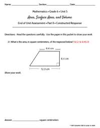 Year 6 maths geometric questions. Grade 6 Area Surface Area Volume Geometry Math Assessment Engage Module 5