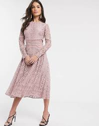 Quali sono gli abiti lunghi per cerimonia più eleganti secondo voi? Asos Design Vestito Da Cerimonia A Maniche Lunghe In Pizzo Con Dettagli A Cerchio Asos