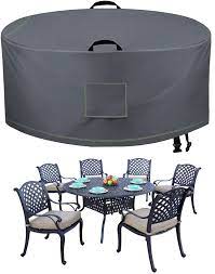 Rattaner outdoor pe wicker furniture set 7 pieces patio garden conversation cushioned seat couch sofa chair set with turquoise cushion and furniture covers, black pe rattan 642 $1,099.99 $ 1,099. Buy Taococo Outdoor Patio Furniture Covers 600d Waterproof Table Chair Set Covers Round Table Dining Set Heavy Duty Durable 72 Diax27 5 H Grey Online In Indonesia B08psdpycm