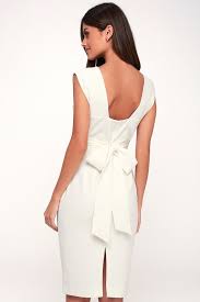 Cecilia White Sheath Midi Dress White Dresses For Women White Sheath Dress Dresses
