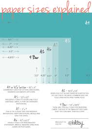 Paper Size Chart For Crafters Paper Sizes Chart Card