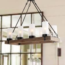 Industrial kitchen island lighting and retro kitchen lighting alike, you'll find it all here. The Gray Barn Lowbridge Wood Chandeliers Kitchen Island Lighting 8 Light Pendant Lights 29 5 X 11 875 X 23 25 On Sale Overstock 28753694