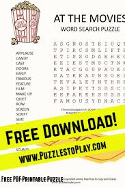 The game is easy to play, slide the letter up, down, left, right, diagonal in any of the eight directions. At The Movies Word Search Puzzle Kids Word Search Free Printable Word Searches Free Printable Puzzles
