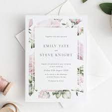 Elegant Blush Rose Dusty Pink Green Leaf Foliage Modern Simple Stylish Wedding Invitatio Wedding Invitations Rose Wedding Invitations Pink Roses Wedding