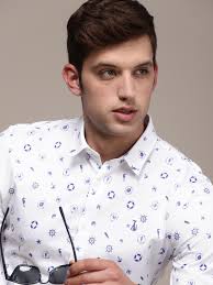 Buy SIMON CARTER LONDON Men White Slim Fit Printed Pure Cotton Casual Shirt 