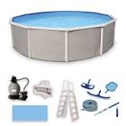 15-ft Round 52-in Deep 6-in Top Rail Metal Wall Swimming Pool Package NB3031 Belize