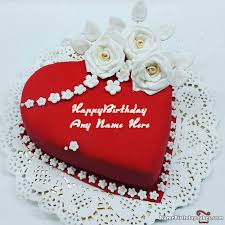 Birthday Cake Heart Shape With Name Heart Shaped Birthday Cake For Lover With Name Birthday Cake With Photo Heart Shaped Birthday Cake Happy Birthday Cake Photo