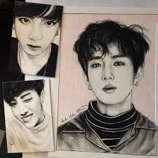 Bambam and jungkook's relationship goes way back. Bts Jungkook Got7 Mark And Exo Suho For My Art Trade I Promise I Am Working On Stuff I Ve Just Been Doing Commission Exo Fan Art Kpop Fanart Got7 Fanart