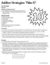 Addition Strategies Make 10 Lessonplan Addition Math Addition Strategies Lakeshore Learning Free Lesson Plans