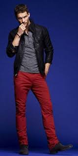 Black And Red Jeans Men Shop Men S And Women S Clothing Black Leather Bomber Jacket Red Pants Men Red Chinos