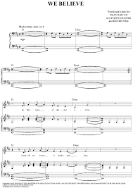 We Believe Sheet Music Piano Sheet Music Digital Sheet Music