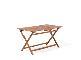 Folding green place garden furniture 9 pieces with accacia wood dining table. Folding Garden Table Acacia Wood 140 X 75 Cm Cento Beliani De