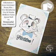 Pour présenter vos meilleurs voeux, faites votre choix parmi nos cartes de voeux : Carte De Voeux Artisanale Personnalisable Dessin Panda