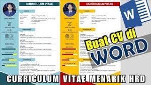 3 contoh cv bahasa inggris yang menarik untuk melamar kerja. Cara Buat Cv Lamaran Kerja Di Word 2007 Youtube