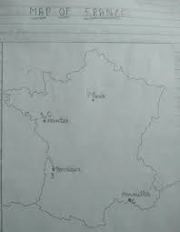 Lyon, marseille, bordeaux, nantes, lille, toulouse, montpellier, nice, rennes On The Outline Map Of France Mark The Followimg 1 Nantes2 Bordeaux 3 Marseilles 4 Paris Brainly In
