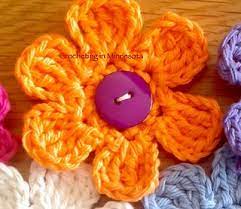 Fun Button Flower Flower Applique Patterns Crochet Flower Patterns Yarn Flowers