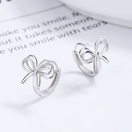 Bông tai bạc nữ chiếc nơ Cute