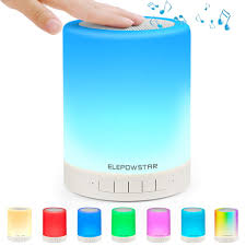 Elepowstar Smart Touch Night Light With Bluetooth Music Speaker Dimmable Color Changing Rgb Bedside Lamp For Bedroom Portable Speakers With Mood Light Best Gifts For Baby Kids Party
