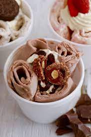 Homemade Rolled Ice Cream Recipe With Only 2 Ingredients Bigger Bolder Baking Recipe Cream Roll Recipe Roll Up Ice Cream Ice Cream Recipes