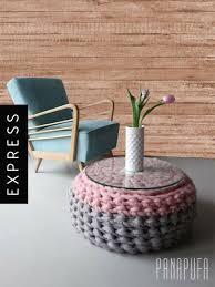 Orgu Modelleri Orgu Puf Modelleri Asli Karaca Crochet Pouf Chunky Crochet Knitted Pouffe