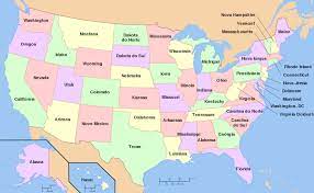 Os estados com mais população são a califórnia com 37 milhões de habitantes, texas com 25 milhões, nova iorque com 19 milhões, florida com 18 milhões, illinois com 12 milhões. Predefinicao Mapa Das Subdivisoes Dos Estados Unidos Wikipedia A Enciclopedia Livre