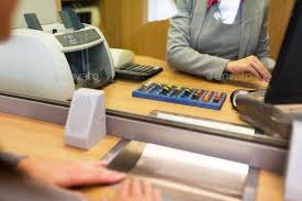 Clerk Counting Cash Money At Bank Office Money Cash Banks Office Money Bank