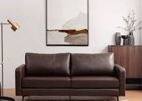 Dekoruma TAKA Sofa Tamu Kulit 3 Dudukan / Sofa 3 Seater - Cokelat Tua