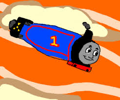 If you play it at 2x playback speed you have the normal thomas the tank engine theme song over the thomas the thermonuclear bomb video. Thomas The Thermonuclear Bomb Drawception