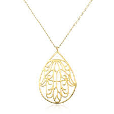 Satya Jewelry Waves Of Calm Gold Hamsa 24k Yellow Gold Pendant Necklace Satya Jewelry Http Www Amazon Com Satya Jewelry Hamsa Necklace Gold Hamsa Necklace