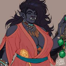 Small tiefling girlfriend for size reference. Her name is Sharkhul but she  goes by Charcoal because its easier for people to... – @bigscarygirls on  Tumblr