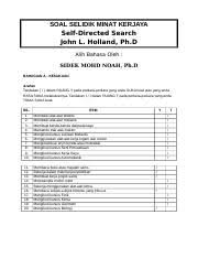 Interpertasi ujian minat kerjaya teori kerjaya holland. Inventori Minat Kerjaya Soal Selidik Minat Kerjaya Self Directed Search John L Holland Ph D Alih Bahasa Oleh Sidek Mohd Noah Ph D Bahagian A Kesukaan Course Hero