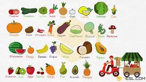 Below is a list of fruit and vegetable from a to z to use as a reference. Fruits And Vegetables List English Names And Pictures 7esl