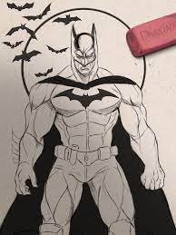 Toy figures of batman and joker and others heroes are sold in the children toy store. Dhaxina Batman Sketch Digital D