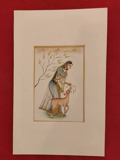 Handmade Indian Miniature Ragini Painting Paper Colors Art Traditional – ArtUdaipur