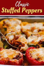 Stuffed Bell Peppers Recipe Easy Classic Recipe Stuffed Peppers Stuffed Bell Peppers Bell Pepper Recipes