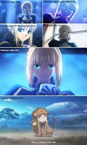 Art Style Change Across Various Adaptations Fate Type Moon Fate Stay Night Anime Fate Anime Series Fate It would be awesome if they port all of fate's visual novels, fighting games, etc to steam. fate stay night anime