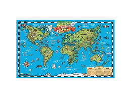 Popar Kids World Map Interactive Wall Chart With Free App Newegg Com