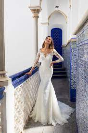 Illusion Neckline 3 4 Sleeve Embroidered Lace Fit And Flare Wedding Dress Kleinfeld Bridal In 2021 Fit And Flare Wedding Dress Fitted Wedding Dress Wedding Dress Sleeves