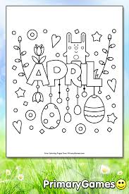 Fill in the missing april dates coloring page. April Coloring Page Free Printable Pdf From Primarygames