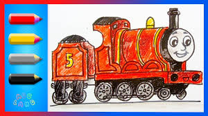 How To Draw James The No 5 Red Engine Thomas And Friends Animate Red Engine Animated Drawings Thomas And Friends