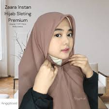 Jual COD || ZAARA HIJAB SLETING INSTAN ZIPPER JEPANG Premium Resleting  Bella square Instant Segiempat Kerudung terbaru 2022 kekinian Polly cotton  Tegak di dahi jahit tepi by Anggita.id
