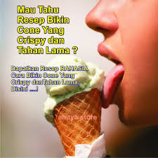 Hai teman teman, kali ini kita lagi membuat es krim dari chocolatos dark hm enak sekali. Jual Resep Cone Es Krim Waffle Kab Bandung Barat Formula 77 Tokopedia