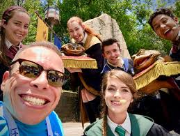 My fantastic Frog Choir were in good voice in Hogsmead at Universal Orlando  Resort… although a couple of them sounded a little 'croaky'! I'll show  myself out… #WizardingWorld